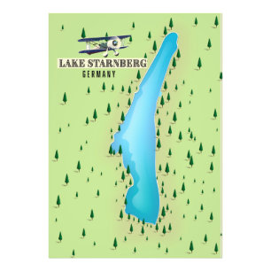 Foto Poster de mapas de estilo vintage del Lago Starnbe
