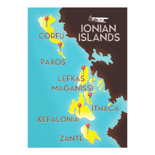 Foto Poster de mapas de las islas Jónicas.