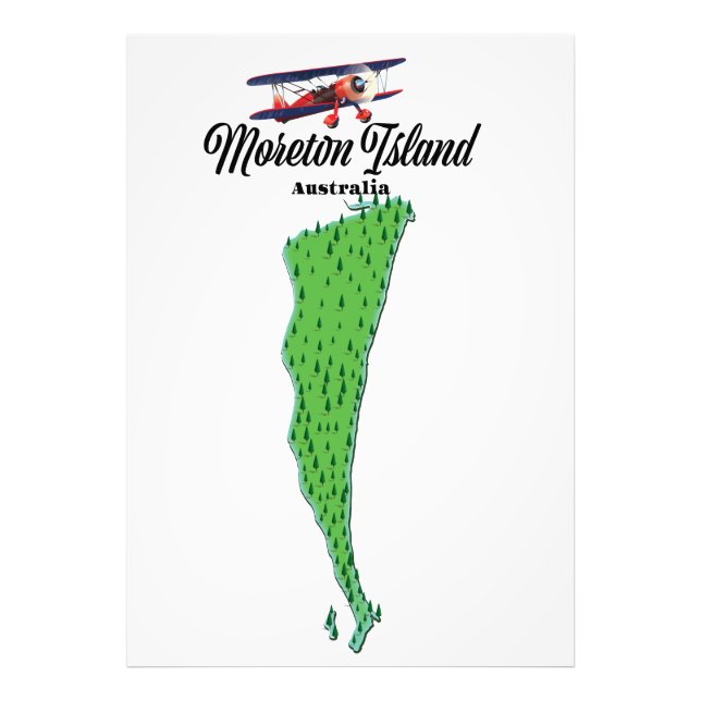 Foto Poster de mapas de Moreton Island Australia (Frente)