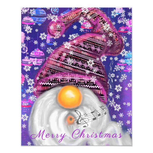 Foto Poster de navidades con Gnome feliz (Frente)