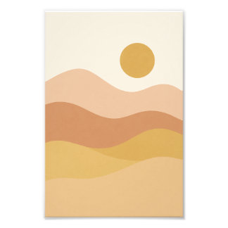Foto Póster de paisaje abstracto minimalista de puesta