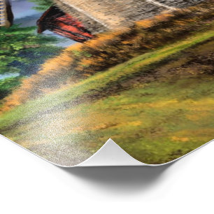 Foto Póster de paisaje de Holanda con molino de viento
