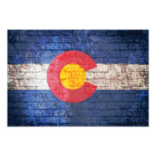 Foto Poster de pared de ladrillos de la bandera de Colo