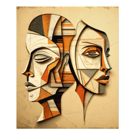 Foto Poster de Pareja de Arte de Línea Bohemia