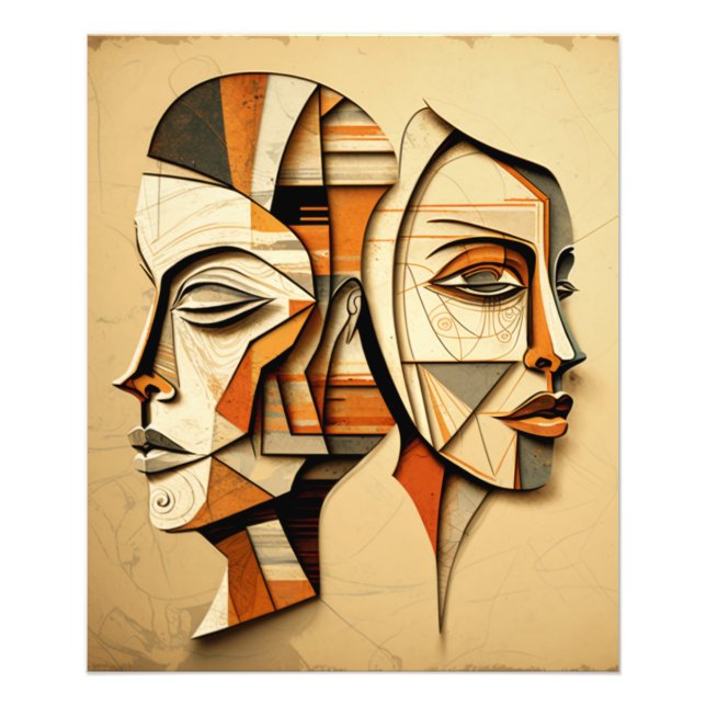 Foto Poster de Pareja de Arte de Línea Bohemia (Frente)