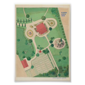 Foto Póster de plan de jardín de estilo antiguo