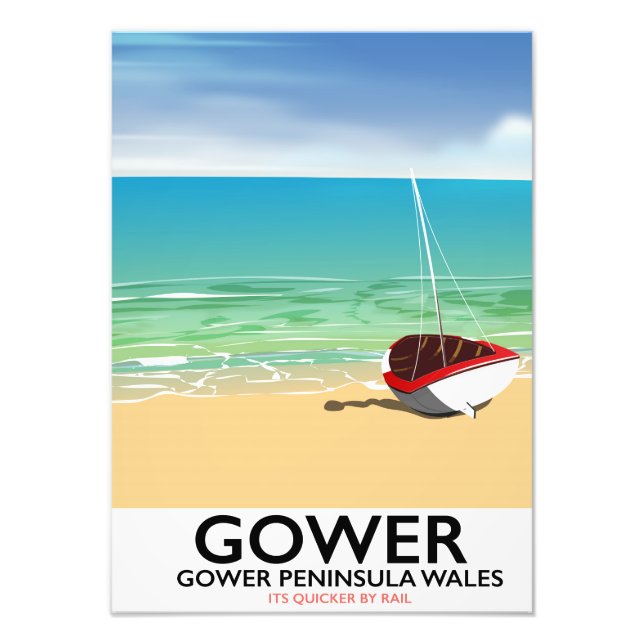 Foto Poster de playa de Gower Peninsula Wales (Frente)