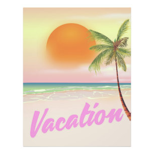 Foto Póster de playa de vacaciones vintage de los 80