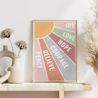 Foto Poster de positivismo Amor Joy Valor y Esperanza