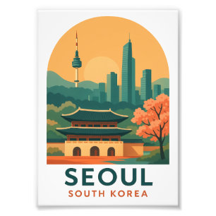 Foto Póster de Seúl Corea del Sur – Arte de viaje vinta