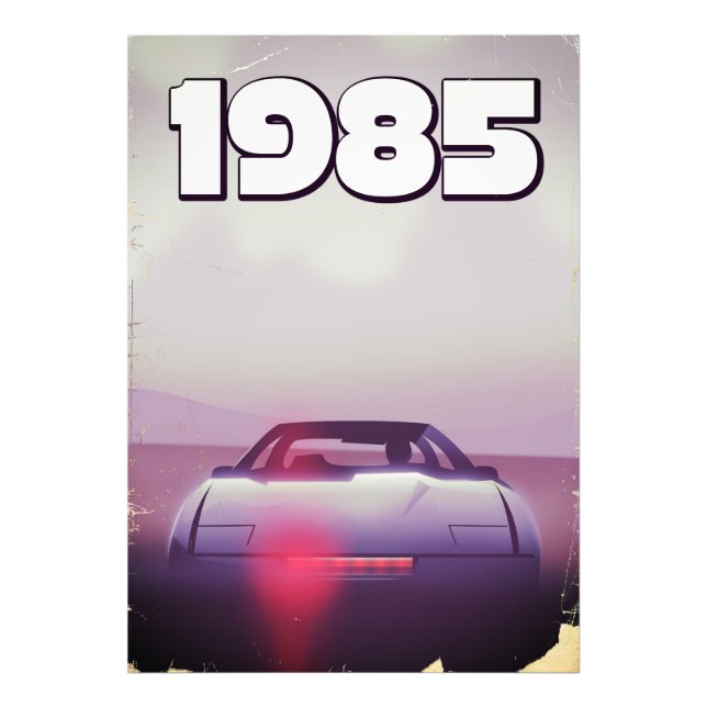 Foto póster de supercoche vintage de 1985 (Frente)