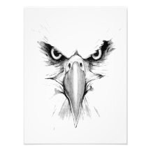 Póster de tatuaje de cara de águila (satin)