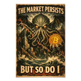 Foto Póster de terror vintage de Bitcoin – “El mercado 