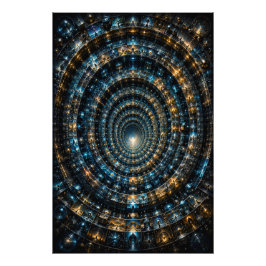 Foto Póster de túnel de mosaico micro cósmico infinito