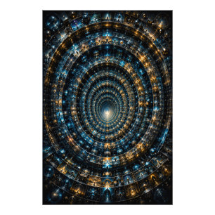 Foto Póster de túnel de mosaico micro cósmico infinito 