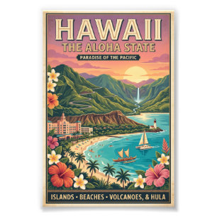 Foto Póster de viaje a Hawái - El paraíso del estado de