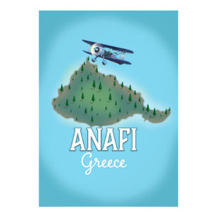 Foto Póster de viaje a la isla de Anafi Grecia.