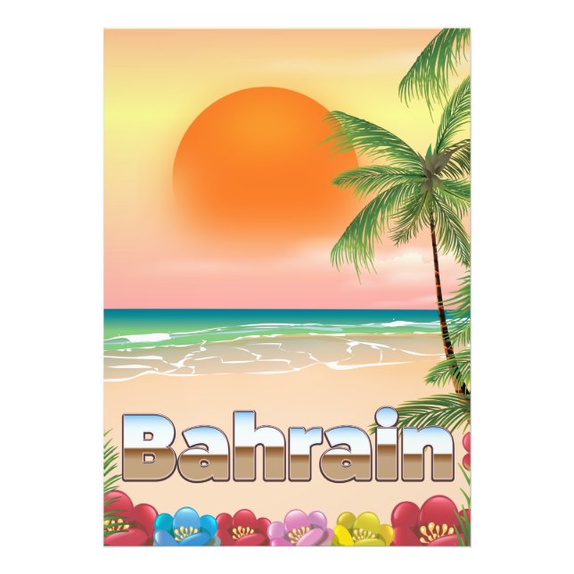 Foto Póster de viaje a la playa de Baréin (Frente)