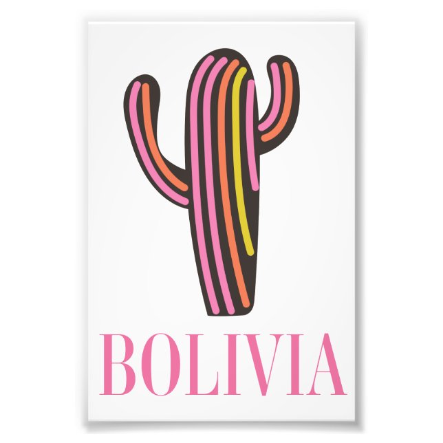 Foto póster de viaje de cactus de Bolivia (Frente)