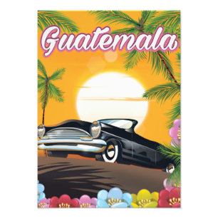 Foto Póster de viaje de coche antiguo de Guatemala