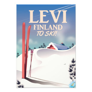 Foto Póster de viaje de esquí Levi, Finlandia