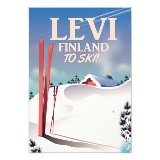 Foto Póster de viaje de esquí Levi, Finlandia