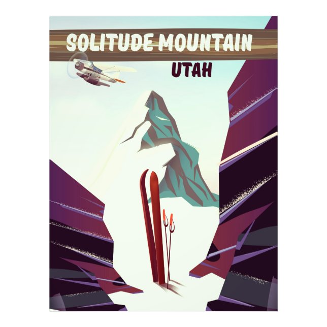 Foto Poster de viaje de la montaña Solitude Utah. (Frente)