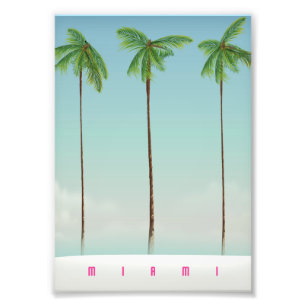 Foto Póster de viaje de palmeras de Miami, Florida.