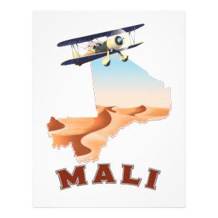 Foto Póster de viaje del mapa vintage de Malí