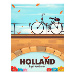 Foto Póster de viaje en bicicleta de Holanda "Ik zal ha