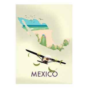 Foto Póster de viaje mapa de México