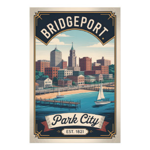 Foto Póster de viaje retro de Bridgeport Connecticut vi