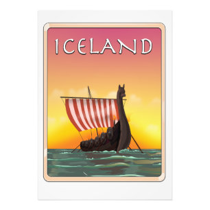 Foto Póster de viaje vikingo de Islandia