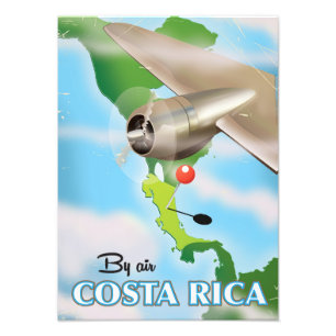 Foto Poster de viaje vintage de Costa Rica Map