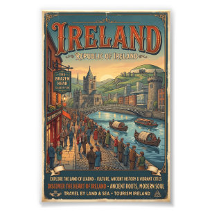 Foto Póster de viaje vintage de Irlanda
