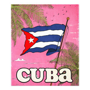 Foto Póster de viaje vintage de la bandera cubana