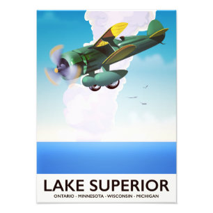 Foto Póster de viaje vintage del lago Superior