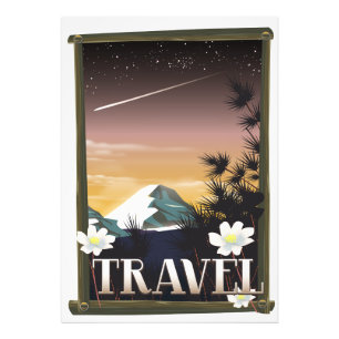 Foto Póster de viaje vintage edición Night Mountain