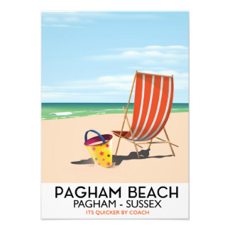 Foto Poster de viajes de Pagham Beach Sussex vintage