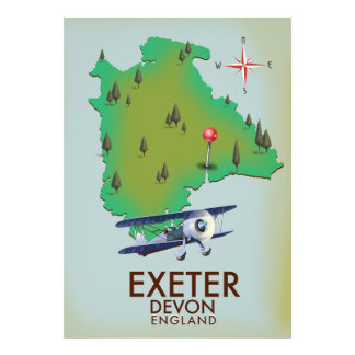 Foto Poster de viajes vintage de Exeter Devon