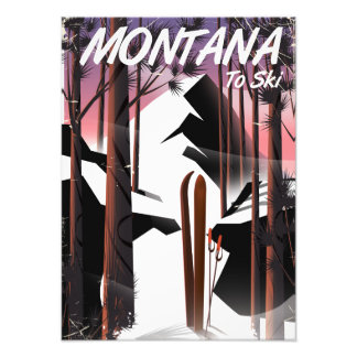 Foto Poster de viajes vintage de Montana Ski