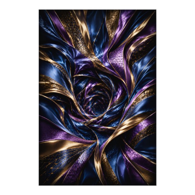 Foto Póster de vórtice abstracto 3D de lujo Violeta Med (Frente)