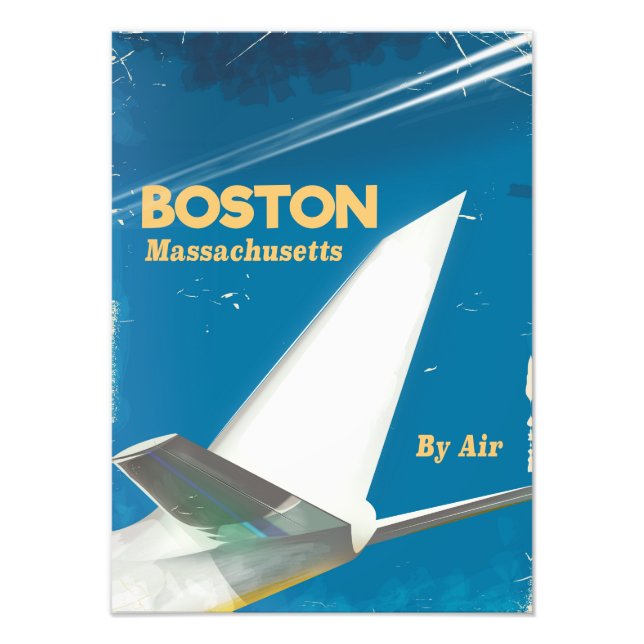 Foto Poster de vuelo vintage de Boston Massachusetts (Frente)