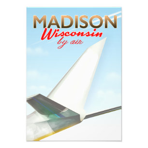 Foto Póster de vuelo vintage de Madison Wisconsin EE. U