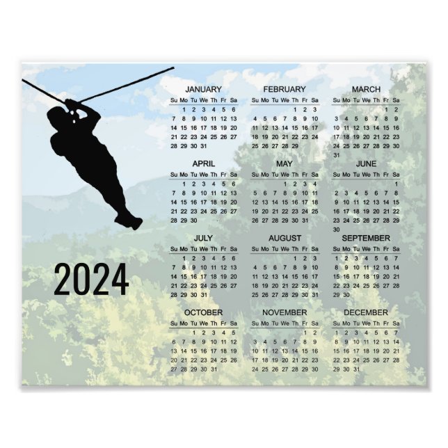 Foto Poster del calendario Zipline Adventure 2024 (Frente)