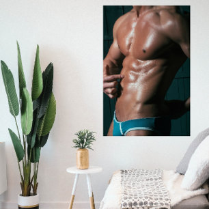 Foto Poster del chico caliente de la ropa interior azul