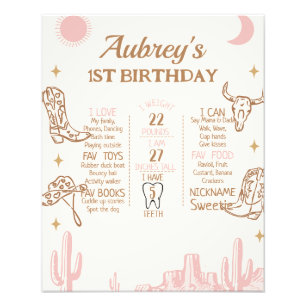 Foto Poster del hito de cumpleaños Boho Floral Safari