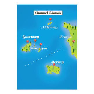 Foto Poster del mapa de islas del canal.