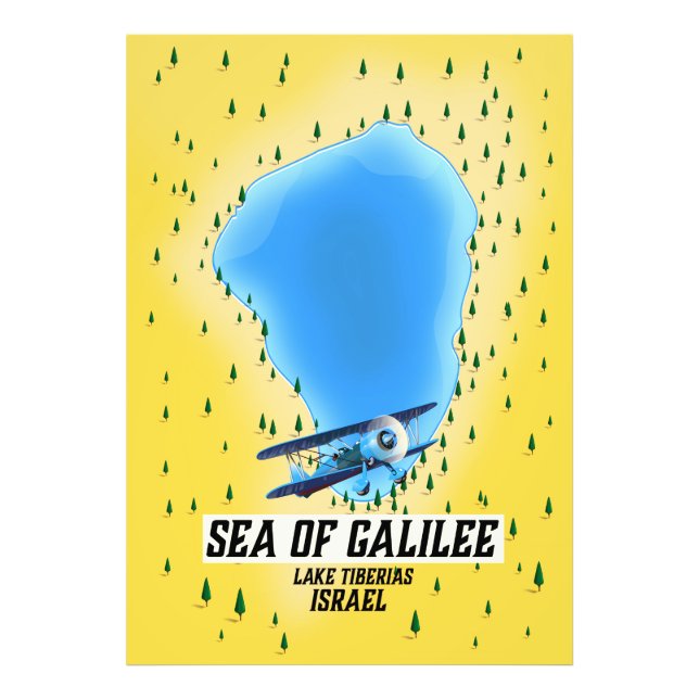 Foto Poster del mapa del Mar de Galilea Israel (Frente)