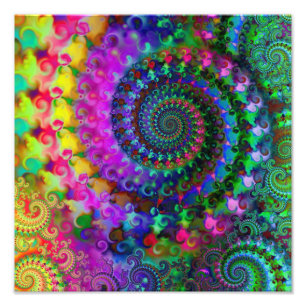 Foto Poster del modelo del fractal del arco iris del